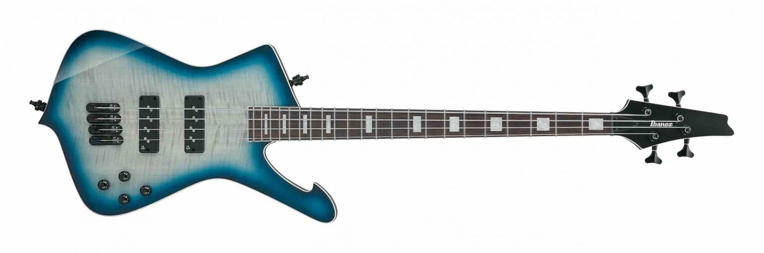 Ibanez Iceman Bass in Cosmic Blue Starburst