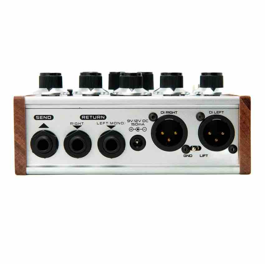 Dumblifier Overdrive Special guitar pedal, featuring its sandblasted aluminum enclosure, premium wooden side panels, and comprehensive control layout for analog amplifier modeling.