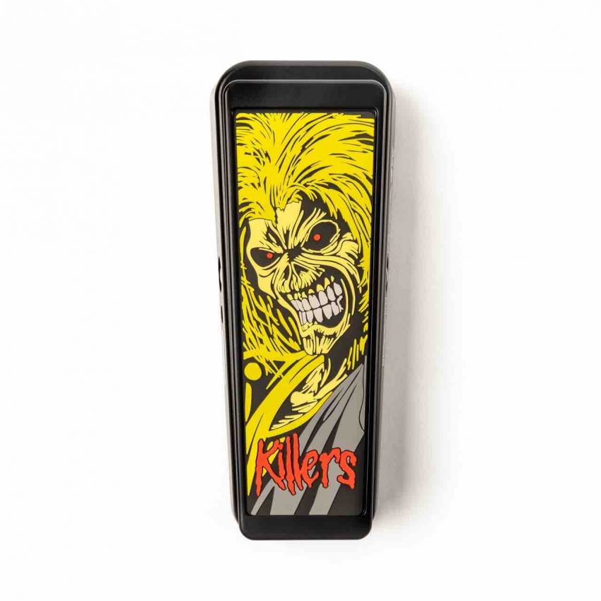Collector's edition Iron Maiden Killers Cry Baby Wah with custom embossed high-grip tread and vintage Eddie illustration.