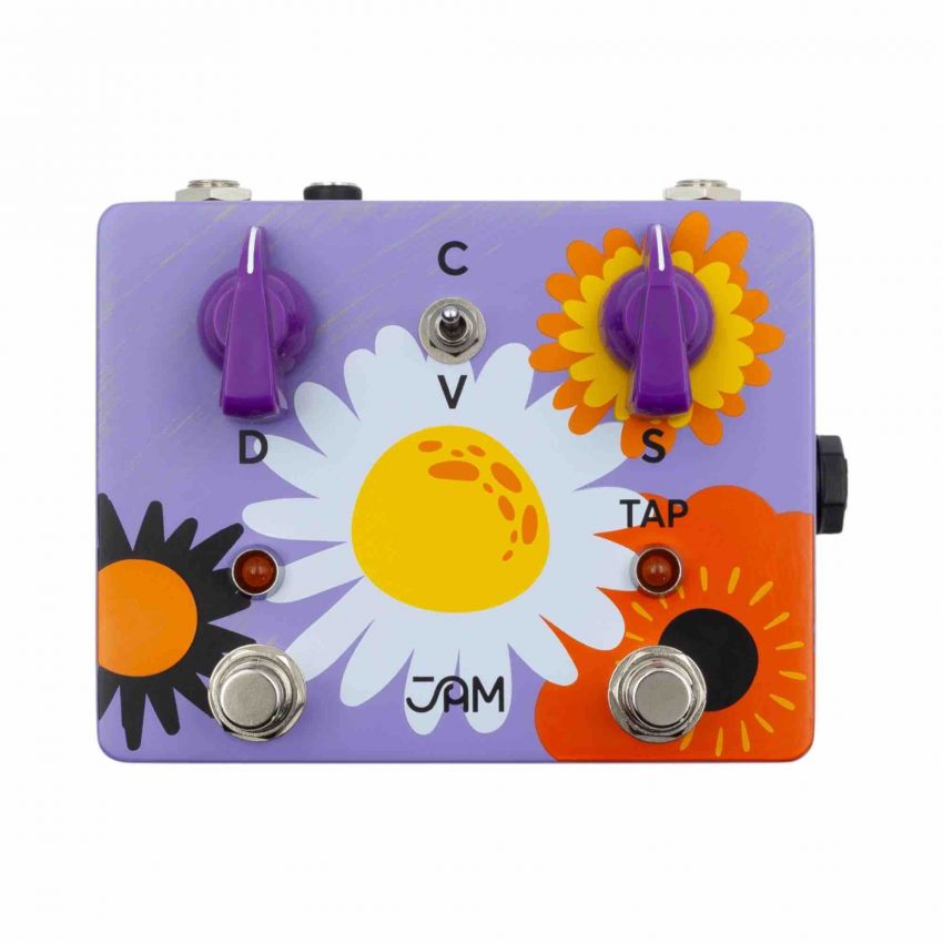 AM Pedals RetroVibe Mk4 all-analogue Uni-Vibe pedal with Speed and Depth controls, Chorus/Vibrato toggle, and dual footswitches for On and Tap Tempo.