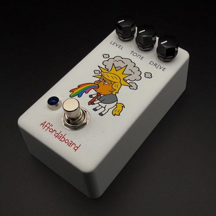 A top-down view of the Filthy Rat "Murican Idiot" boutique drive pedal