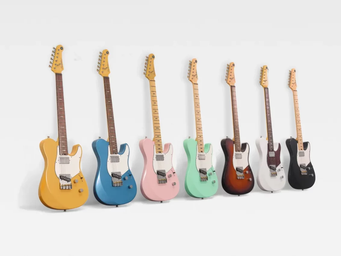 Yamaha Pacifica SC Professional and Standard Plus single-cut electric guitars in vibrant City Pop finishes, featuring the new S-H pickup configuration and chambered body design.