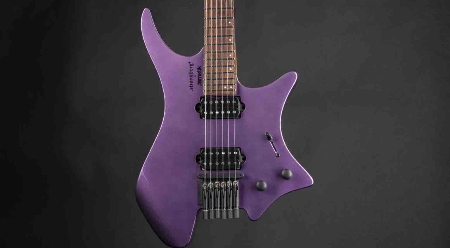 .strandberg x Jamstik Chameleon headless MIDI guitar in color-shifting Chameleon Burst finish with roasted maple neck and stainless steel frets.