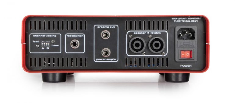 Rear panel of Sunn Beta Mini showing effects loop and Speakon outputs