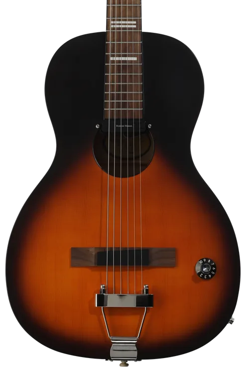 Recording King Dirty 30s Series 9 Single 0 Acoustic-electric Guitar - Black Sunburst, Rubber Bridge Mod, Sweetwater Exclusive