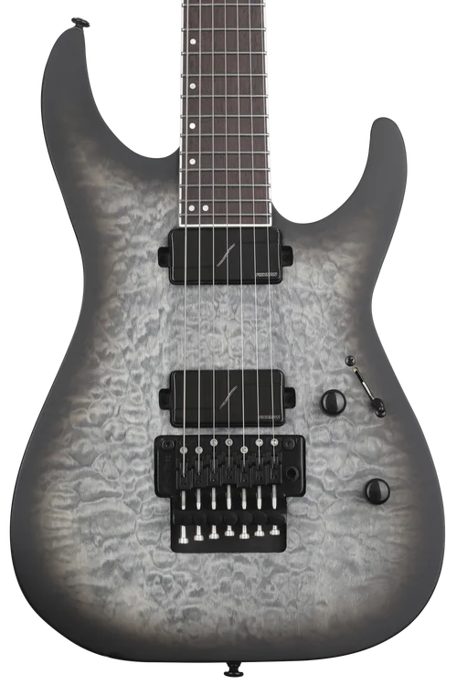 ESP LTD M-1007B 7-string Baritone Electric Guitar - Charcoal Burst Satin