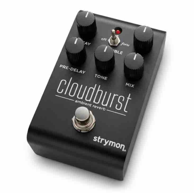 Strymon Limited Edition Cloudburst Midnight ambient reverb pedal in matte black finish with black knobs and top-mounted jacks.