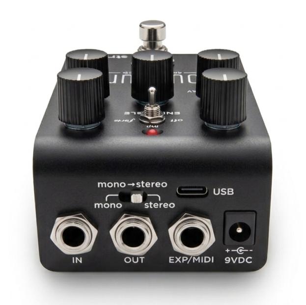 Strymon Limited Edition Cloudburst Midnight ambient reverb pedal in matte black finish with black knobs and top-mounted jacks.