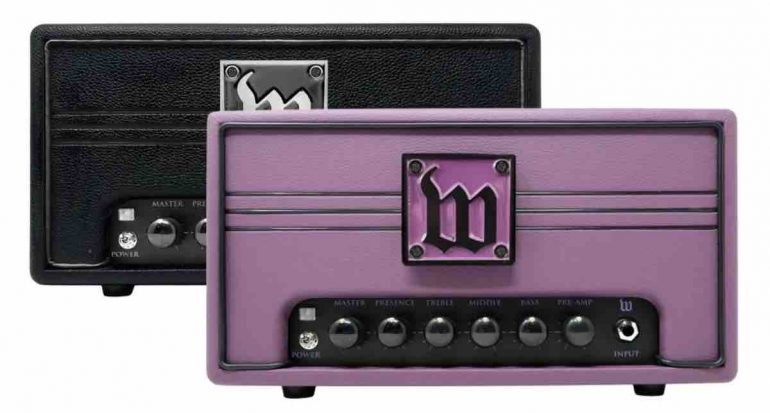 Limited Edition Zakk Sabbath Purple Berzerker amp head signed by Zakk Wylde, showcasing the vibrant purple chassis and compact design.