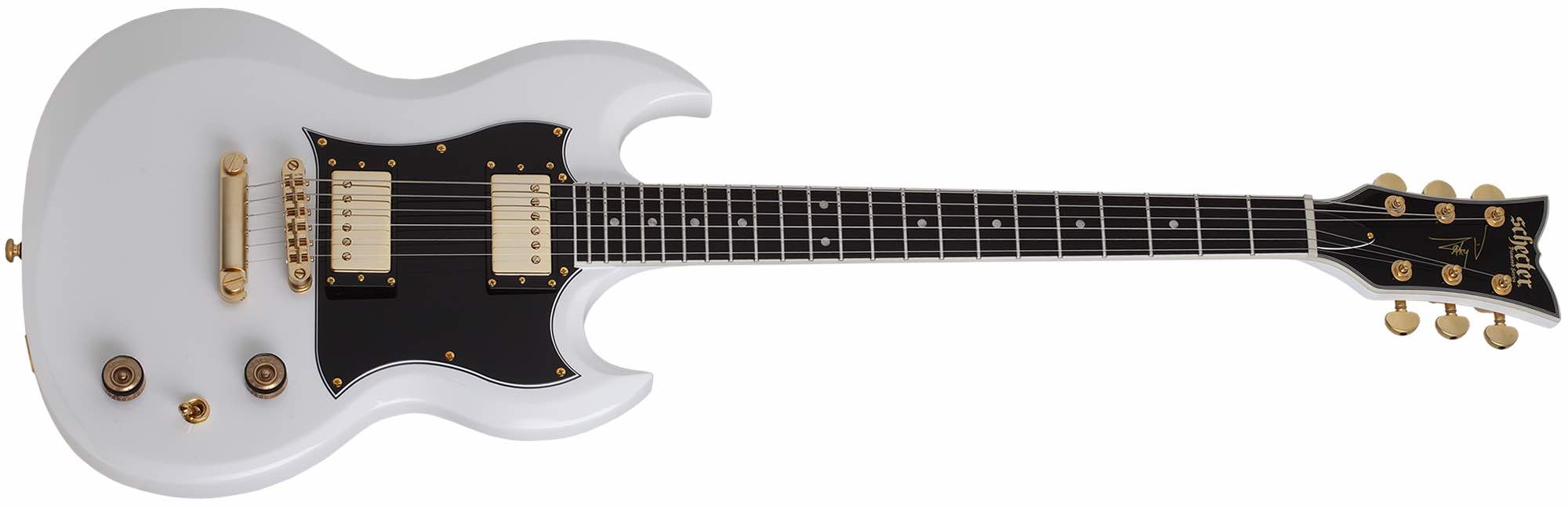 ZV-H6LLYW66D Gloss White Right Handed Schecter ZV-H6LLYW66D, Zacky Vengeance's new signature guitar Zacky Vengeance signature guitar", Schecter ZV-H6LLYW66D, "eft-handed guitar